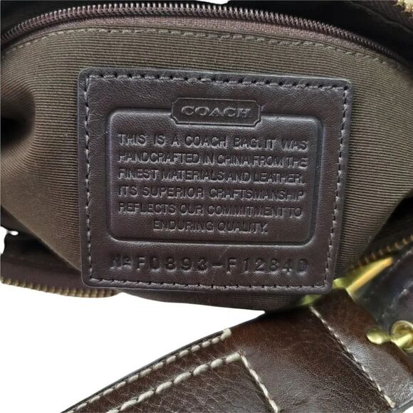 Vintage Coach Animal Print Patchwork Suede, Leather, Canvas & Velvet Hobo Bag - Picture 12 of 15